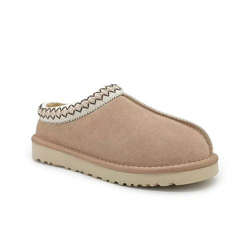 Furry Slip-On Woman Clogs Fuzzy Cozy Open-Back Snow Boots