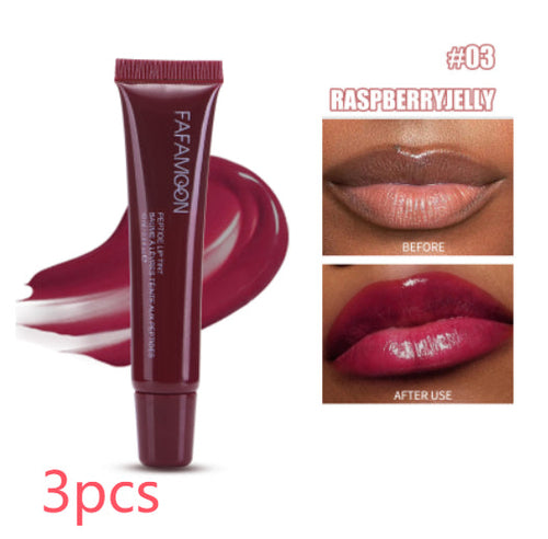 Glossy Lip Glaze Waterproof Long Lasting Lip Gloss Glossy Mirror Tea