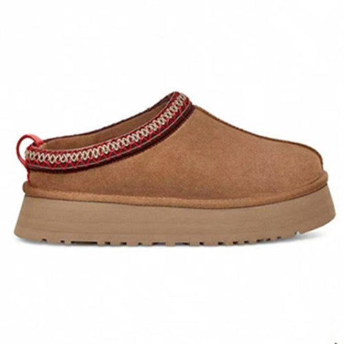 Platform Furry Womens Slides Slip-on Genuine Suede Womens Shoes