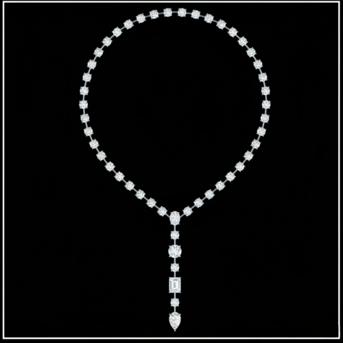 45ct Lab Diamond Necklace | Y Drop Lariat | IGI Certified DEF VS+ |