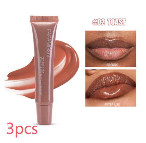 Glossy Lip Glaze Waterproof Long Lasting Lip Gloss Glossy Mirror Tea