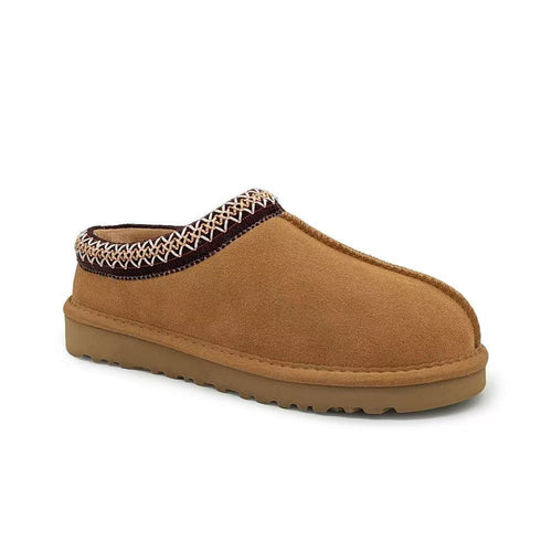 Furry Slip-On Woman Clogs Fuzzy Cozy Open-Back Snow Boots