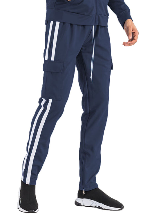 TWO STRIPE CARGO POCKET TRACK PANTS