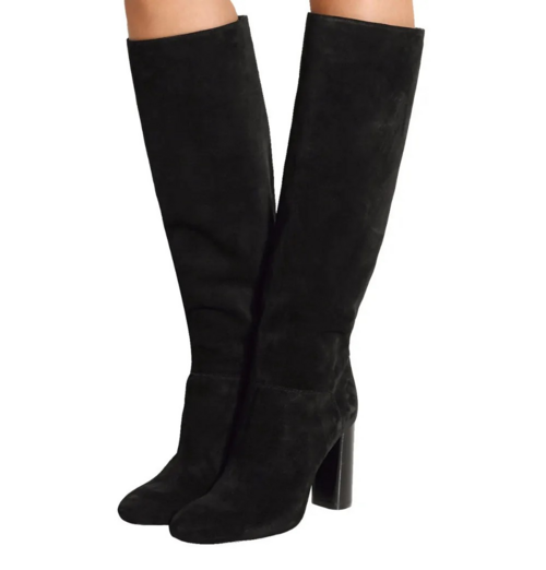 Black Suede Chunky Heel Boots – Elevate Comfort with Every Step