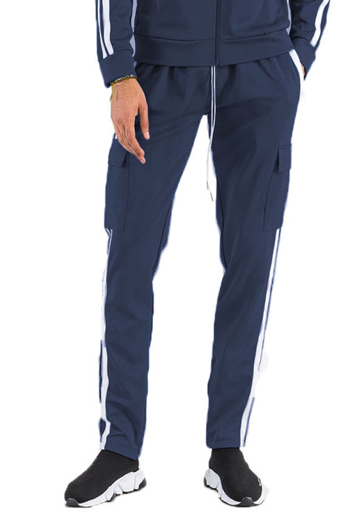 TWO STRIPE CARGO POCKET TRACK PANTS