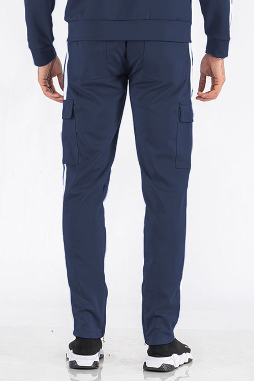 TWO STRIPE CARGO POCKET TRACK PANTS
