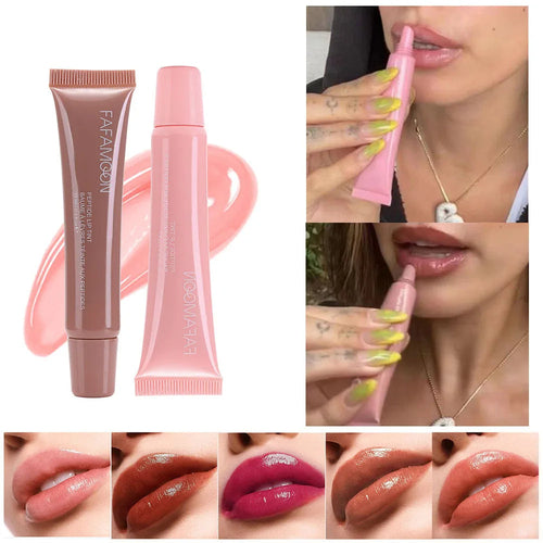 Glossy Lip Glaze Waterproof Long Lasting Lip Gloss Glossy Mirror Tea